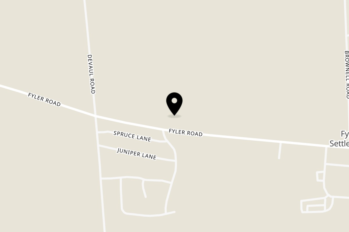 Map showing the location of J&J Mini Mart & Subs, Pizza, Wings, and Chicken on 991 Fyler Rd in Kirkville
